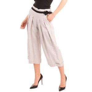 NWT Manila Grace Pleated Belted Paper Bag Pants